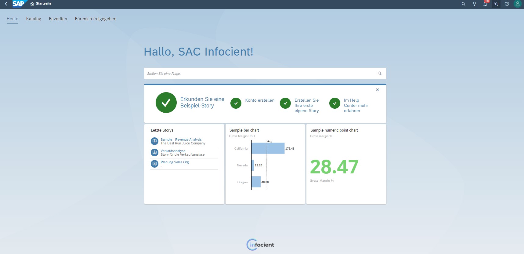 SAP Analytics Cloud Homepage