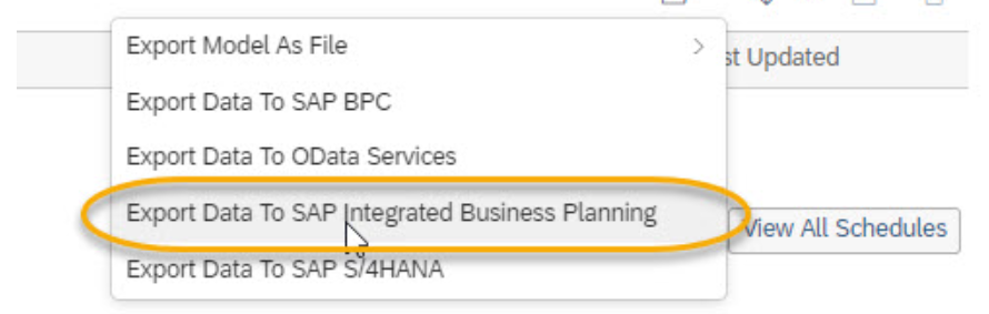 SAC Planning Export Data to SAP IBP