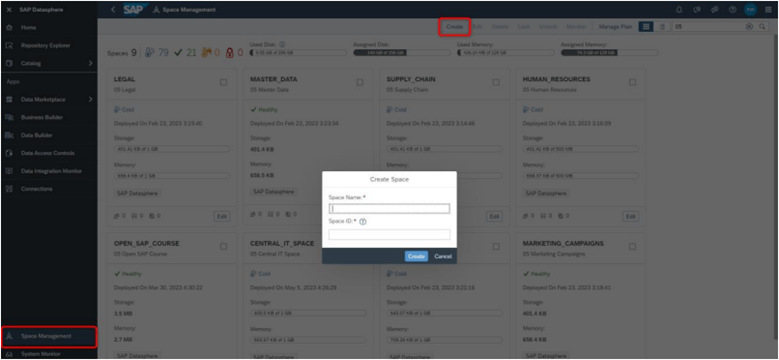 SAP Datasphere - Space einrichten