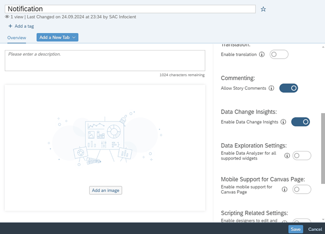 Data Change Insights in SAC Screenshot